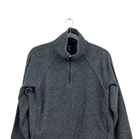 Nike Womens Therma Fit Training Sweatshirt Quarter Zip Pullover‎ Pockets Gray S - Picture 2 of 6